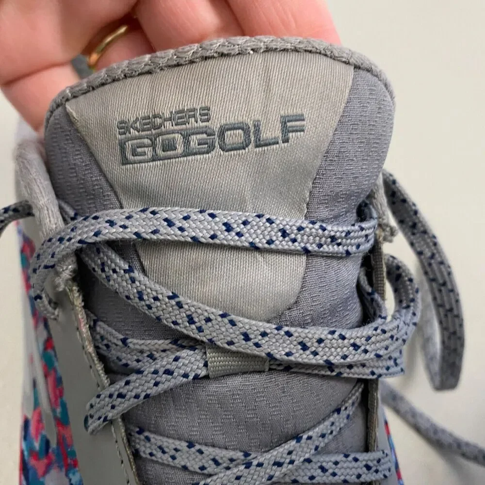 Skechers GoGolf Sneakers Womens 9 Eagle Major Soft Spike‎ Shoe Gray Pink 14863